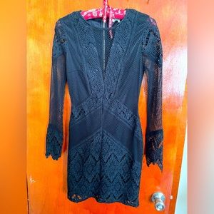 Nellis mesh little black dress